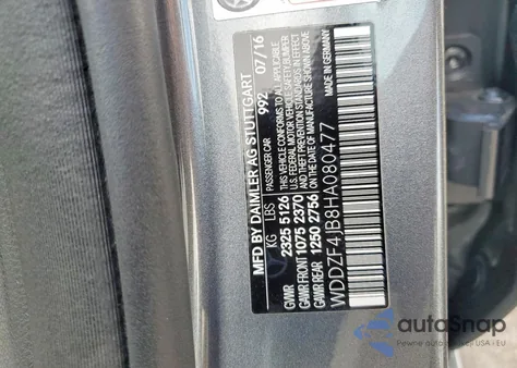 2017 Mercedes-Benz E 300 from USA, damaged, VIN WDDZF4JB8HA080477